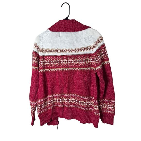 Vintage Heirloom Collectibles Cardigan Sweater Zip Up Red Fair Isle S - Picture 8 of 8